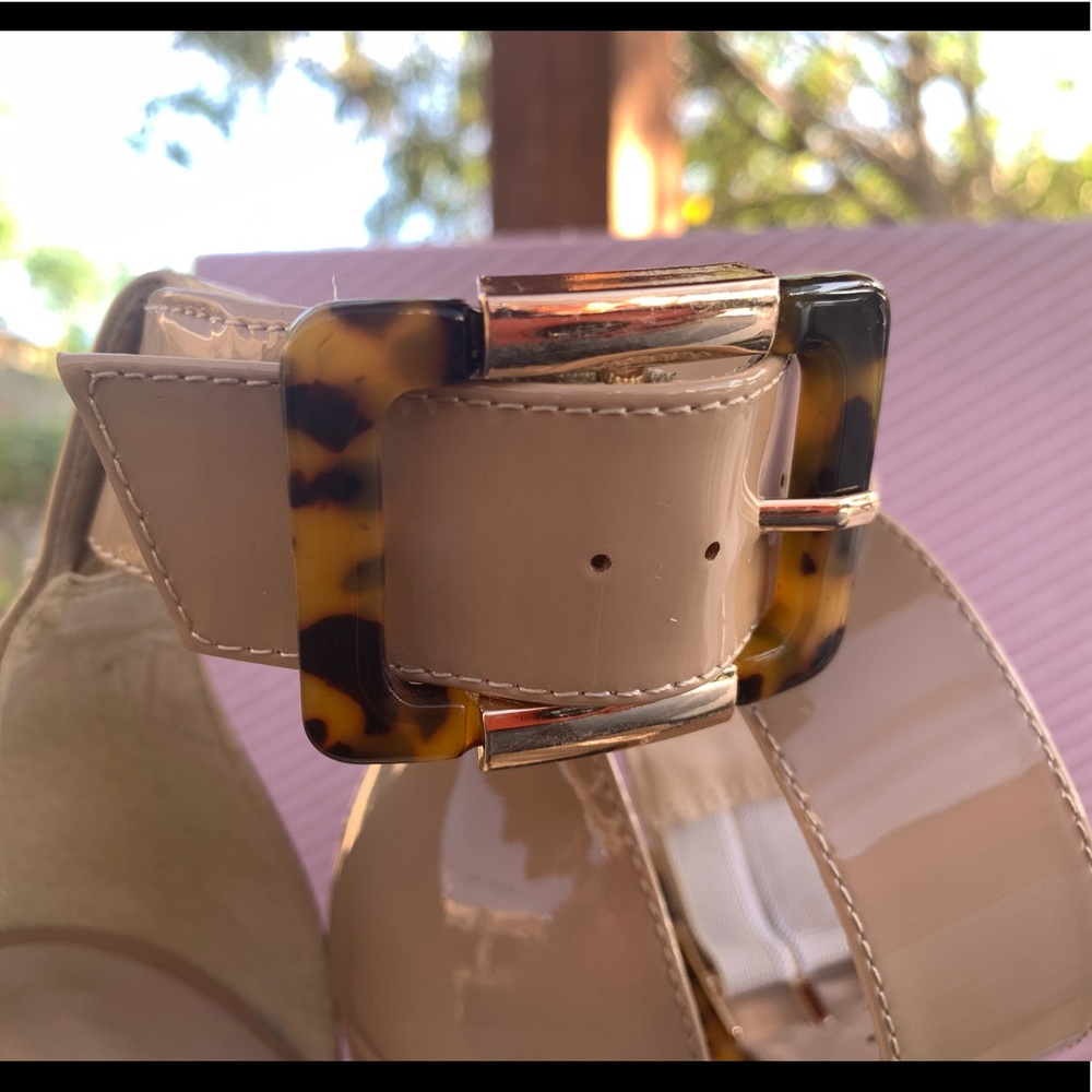 Leather Nude ankle strap heels size 8 - Picture 6 of 15